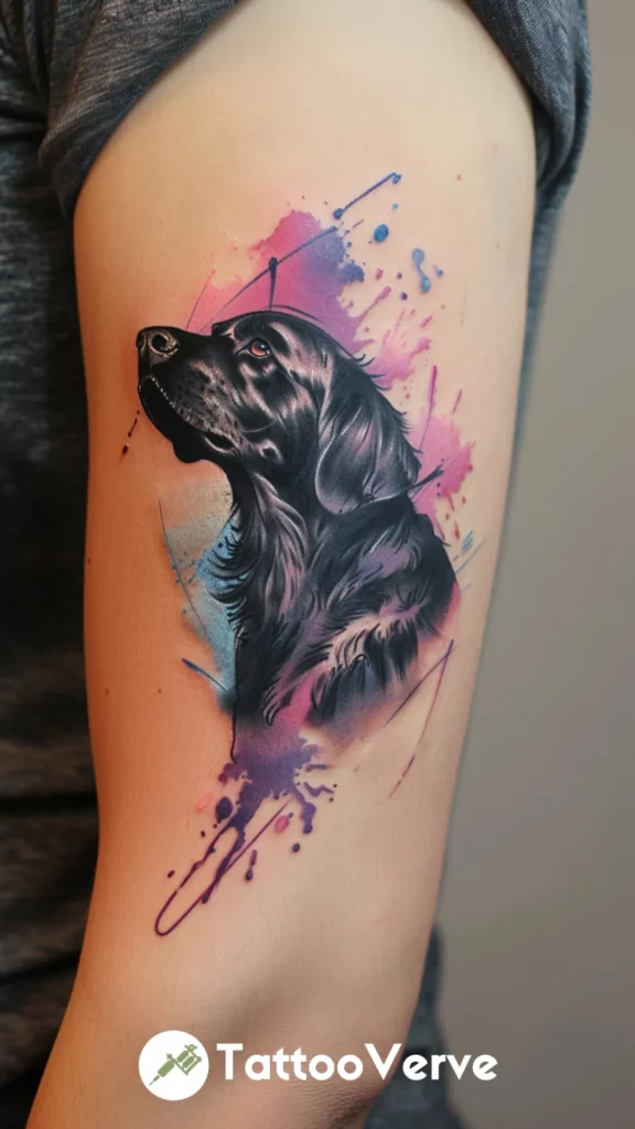 Abstract Watercolor Dog Silhouette