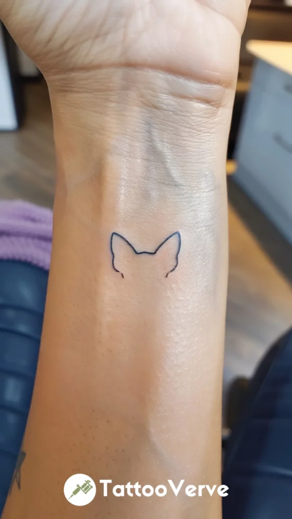 Dog Ears Outline on Wrist