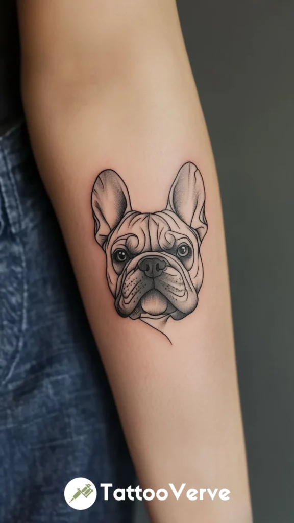 Minimalist Bulldog Head Profile