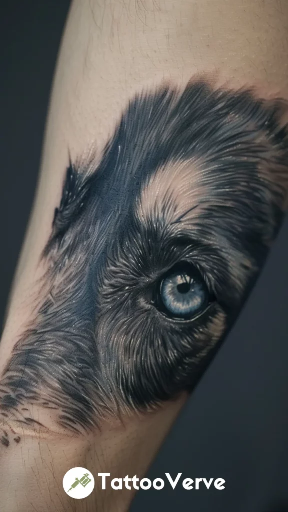 Realistic Dog Eye Tattoo
