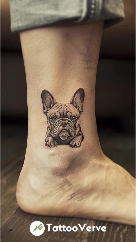 Small Bulldog Icon on Ankle