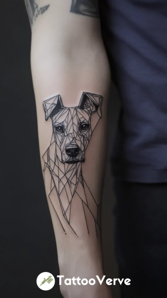 Abstract Dog Outline with Sharp Angles