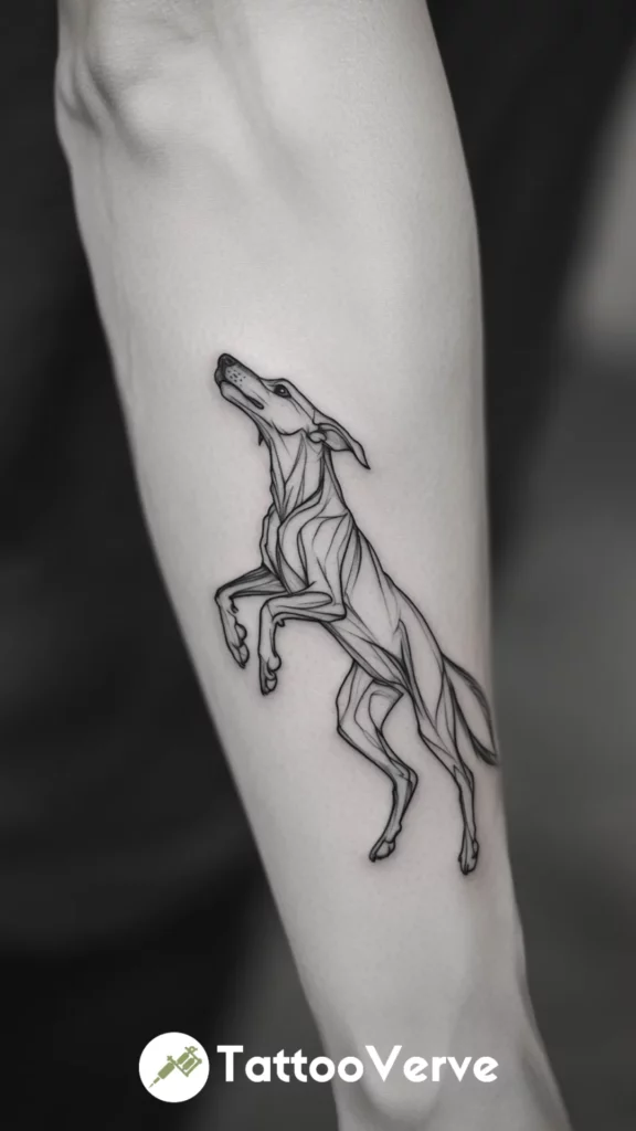 Running Dog Outline in Motion