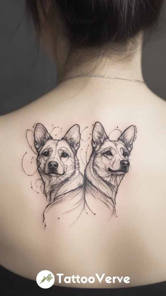 Two Overlapping Dog Outlines